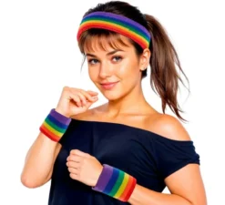 Kit di aerobica Rainbow per adulti: nastro adesivo e 2 braccialetti