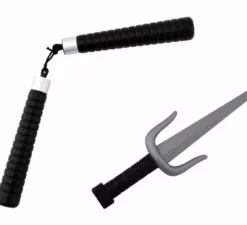 Kit di armi Ninja: Nunchaku e pugnale di plastica