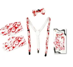 Kit di sangue: bretelle, papillon e guanti