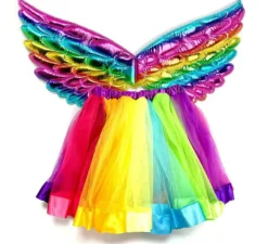 Kit fata arcobaleno per bambini: tutù e ali