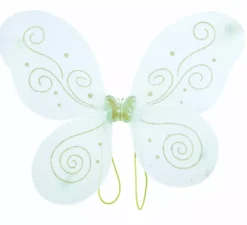 Kit Fata Farfalla Verde: Cerchietto, Bacchetta e Ali 35x40 cm