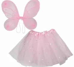 Kit Fata Rosa per bambini: Ali e gonna