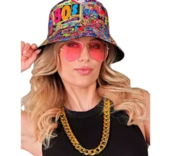 Kit Funky anni '80 : cappello, occhiali e collana