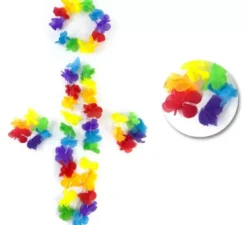 Kit Hawaii Multicolor: Collana, Bracciali e Copricapo