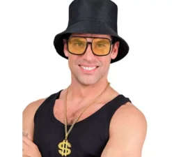 Kit Hip Hop anni '90: cappello, occhiali, collana e anello