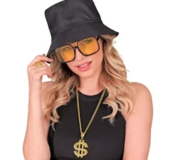 Kit Hip Hop anni '90: cappello, occhiali, collana e anello