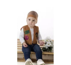 Kit Hippie marrone per bambino: gilet e fascia