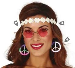 Kit hippie: nastro, occhiali e orecchini