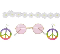 Kit hippie: nastro, occhiali e orecchini