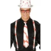 Kit insanguinato: cappello, cravatta e bretelle