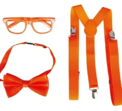 Kit intrattenitore per adulti: berretto, papillon, bretelle e occhiali