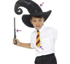 Kit mago: cravatta, cappello e bacchetta per bambini