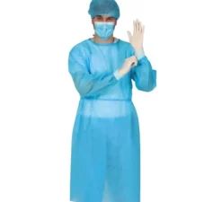 Kit medico chirurgo per uomo: camice, berretto, maschera e guanti