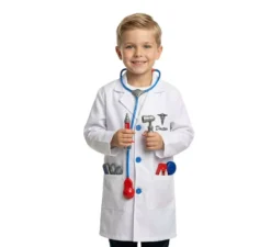 Kit medico per bambini: vestaglia con 7 accessori