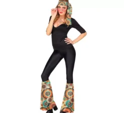 Kit moda anni '60 Mandala beige per adulti : fascia e scaldamuscoli