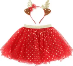 Kit natalizio per bambini con renna: tutù e fascia con corna