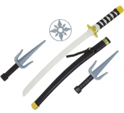 Kit ninja: sciabola, 2 coltelli e stella