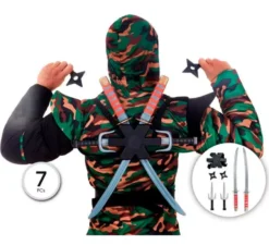 Kit Ninja: 2 spade, 2 stelle, 2 coltelli e 1 gilet per armi