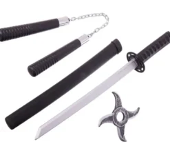 Kit ninja: stella, Nunchaku e spada 55 cm