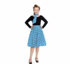 Kit o Costume anni '50 in vari colori per bambina: Gonna e Sciarpa