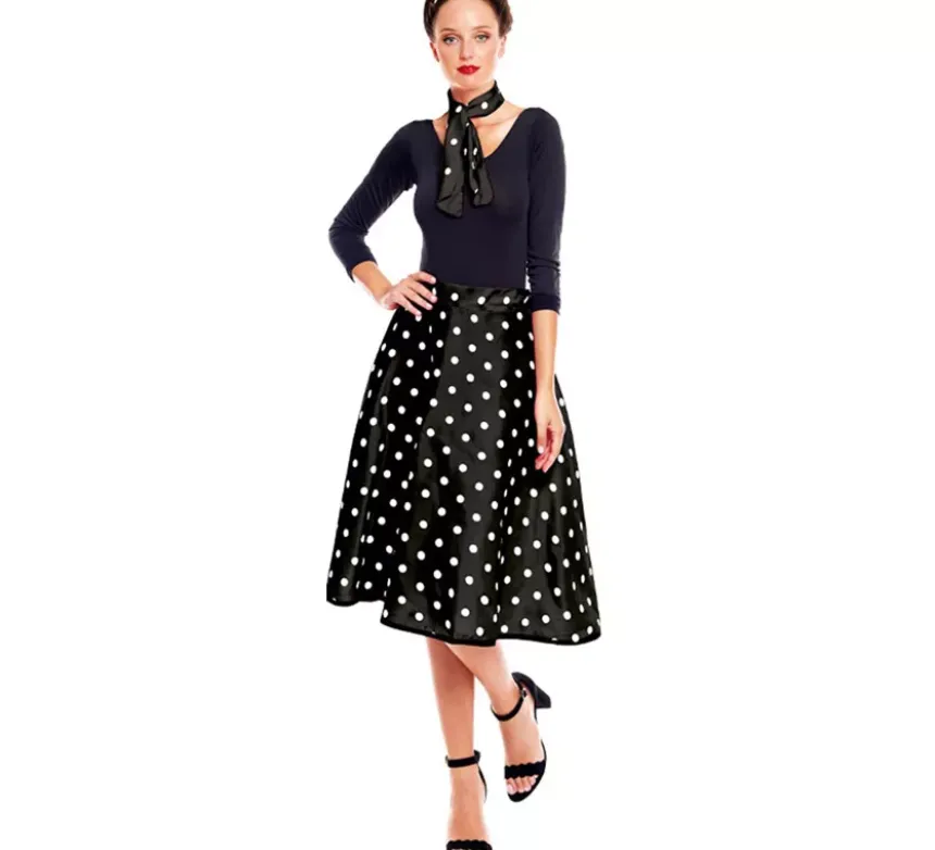 Kit o Costume anni '50 in vari colori per donna: Gonna e Sciarpa
