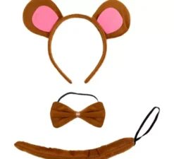 Kit orso bruno: cerchietto, papillon e coda