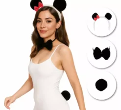 Kit Panda per donna: fascia, papillon e coda