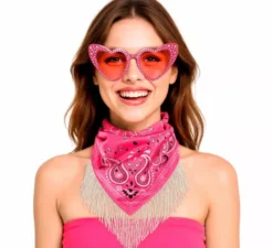 Kit per addio al nubilato rosa per donne: sciarpa e occhiali