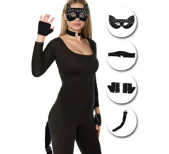 Kit per gatti: maschera, collare, guanti e coda