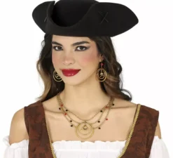 Kit pirata adulto: orecchini e collana metallica