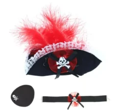 Kit Pirata da donna: Cappello, Collana e Patch