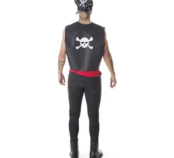 Kit Pirata per uomo: Gilet, Fascia e Sciarpa