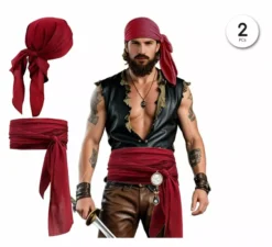 Kit pirata per uomo: sciarpa e cintura