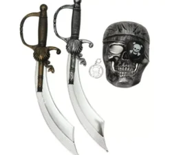 Kit pirata: 2 spade, maschera e orecchini