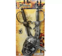 Kit pirata: 2 spade, maschera e orecchini