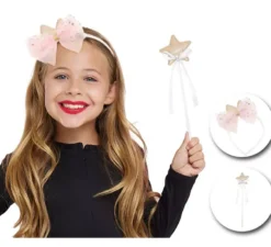 Kit principessa magica per bambini: fascia e bacchetta magica