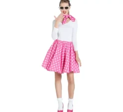 Kit ragazza pin up rosa per donna: gonna e fazzoletto