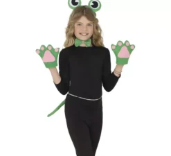 Kit rana per bambini: coda, guanti, fascia e papillon