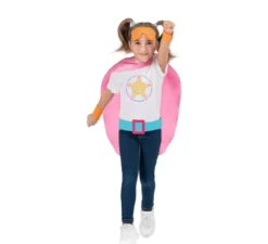 Kit rosa da supereroe per bambini: maschera, mantello e cintura