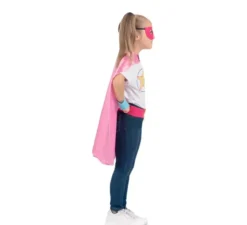 Kit rosa da supereroe per bambini: maschera, mantello e cintura