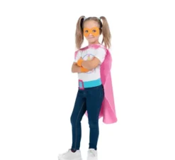 Kit rosa da supereroe per bambini: maschera, mantello e cintura