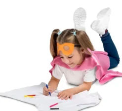 Kit rosa da supereroe per bambini: maschera, mantello e cintura