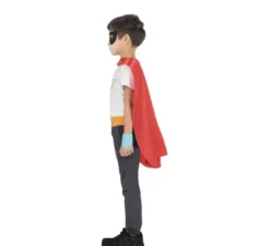 Kit rosso da supereroe per bambini: maschera, mantello e cintura