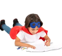 Kit rosso da supereroe per bambini: maschera, mantello e cintura