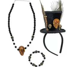 Kit Sacerdote Voodoo: Mini Cappello, Bracciale e Collana