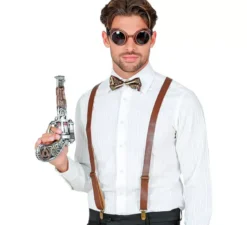 Kit Steampunk: occhiali, bretelle e papillon
