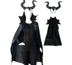 Kit strega malvagia: mantello e fascia con corna