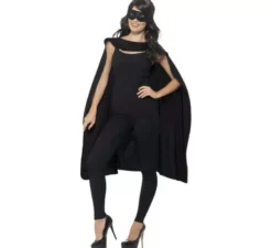 Kit supereroe per adulti nero: mantello e maschera