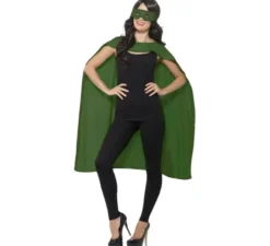 Kit supereroe verde adulto: mantello e maschera