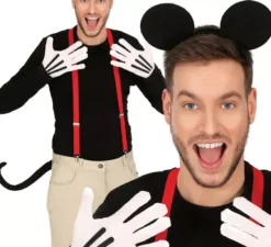 Kit topo adulto: fascia, guanti, coda e bretelle